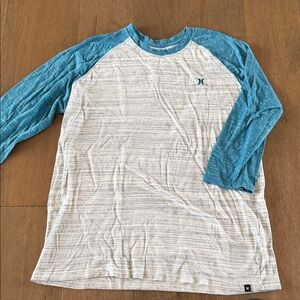 Hurley Blue and White Men's Shirt